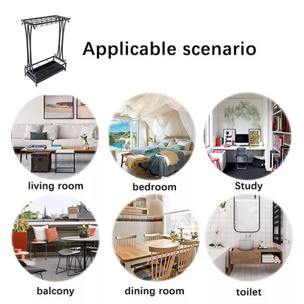 Home Umbrella Storage Rack Stand Organiser for Rain Gear Entryway Umbrella Shelf