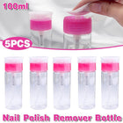 5PCS 100ml Nail Polish Remover Bottle Rose Red Transparent Press Pump Makeup