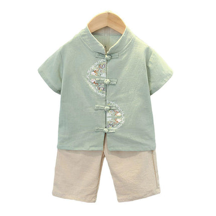 Chinese Style Boys Tang Suit Summer Hanfu Dress Traditional Outfit