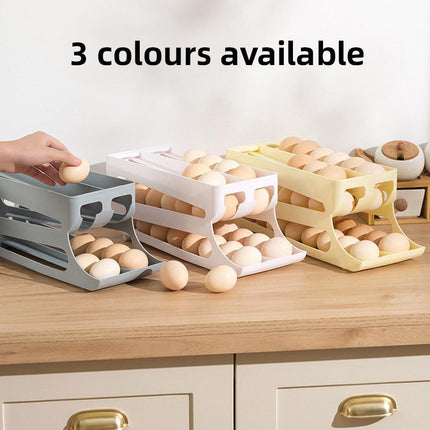 Sliding Egg Carton Refrigerator Storage for Kitchen Egg Holder and Organizer