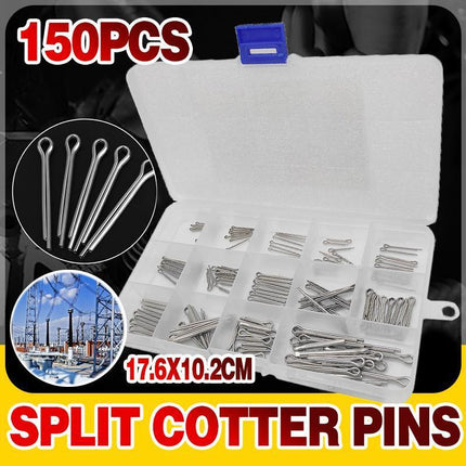 150PCS box 15 Kinds Stainless Steel Split Cotter Pins Assortment Kit Tools cherr - Aimall