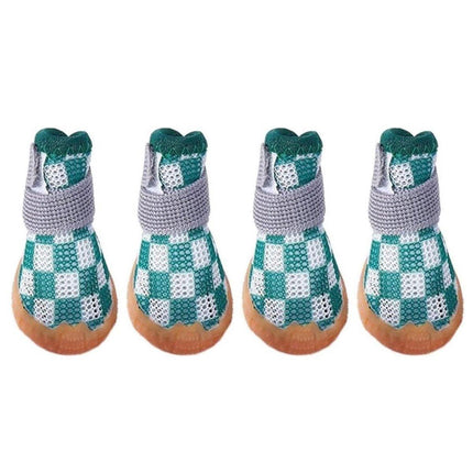 4pcs Breathable Mesh Dog Shoes Small Pets Puppy Paw Protection Summer Boots