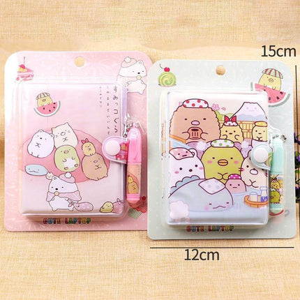 Mini Notebook with pen Cute Pattern Kid Stationery Paper Random - Aimall
