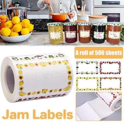 500 Sheets Self Adhesive Food Freezer Jam Labels for Kitchen Jars and Bottles - Sticker Labels