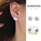 Spin Snowflake Stud Earrings for Women Winter Fashion Jewelry Festive Gift