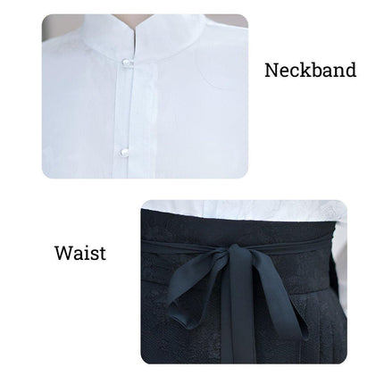 Elegant National Style Hanfu Two-Piece Set with Long Skirt and Daily Wear Top