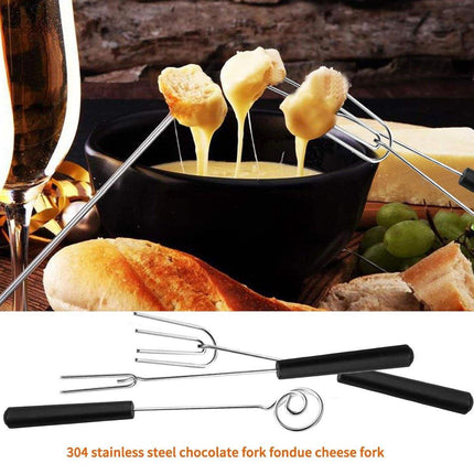 10PCS Stainless Steel Chocolate Dipping Fork Set Cake Decorating Tool Fruit Fork