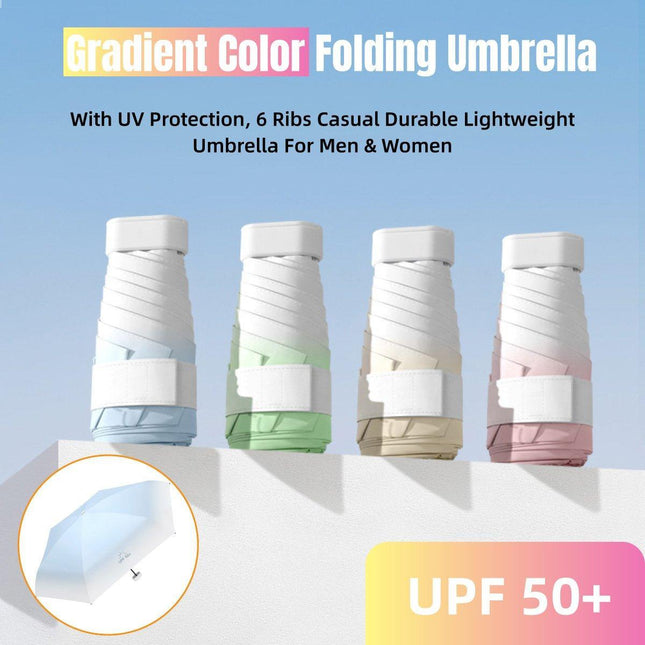 Mini Pocket Umbrella Anti-UV Sun/Rain Windproof 6 Folding Ultra Light Umbrella