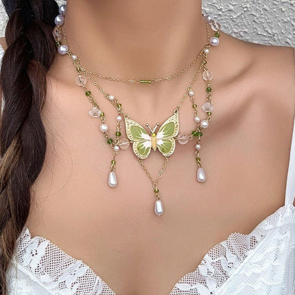 Butterfly Choker Necklace Women Summer Dopamine Fashion Jewelry Gift Set