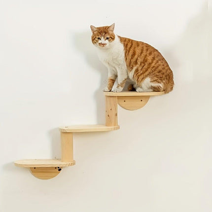 Solid Wood Wall Mounted Cat Climbing Tree Rack Platform Space Capsule Bed Shelf