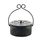 Fireproof Wrought Iron Mosquito Coil Holder with Cover for Indoor Outdoor Use