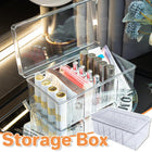 Transparent Dustproof Cosmetic Storage Box with Lid Makeup Organizer Case