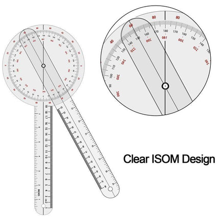 49CM 360 Degrees Calibrated Goniometer Physio Medical Joint Angle Measure Ruler - Aimall