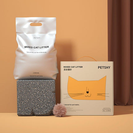 Pet Kitty Tofu Cat Litter Fine Mixed 10kg Bentonite Deodorant Dust-free 2.5kg - Aimall