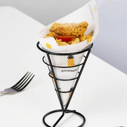 2X Snack Rack Fried Chicken Chip Cone Fryer French Fries Wire Oil Holder Basket
