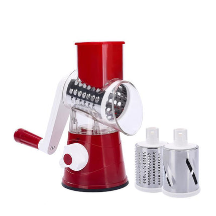 Kitchen Vegetable Fruit Slicer Cutter Shredder Food Manual Rotary Grater Chopper - Aimall