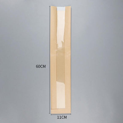 200PCS Transparent Food Greaseproof Bags French Bread Baguette Packaging Pouc - Aimall