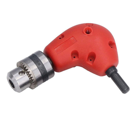 90° Degree Right Angle Drill Attachment 1/4" Drive Adapter with Chuck Key Tools - Aimall