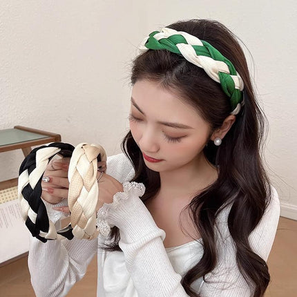 Women Headband Twist Hairband Bow Knot Cross Tie Wide Headwear Hair Band Hoop - Aimall