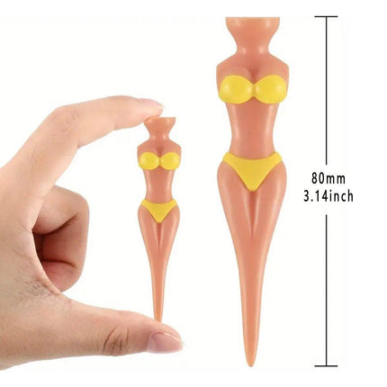 25PCS Durable 80MM Golf Nails Novelty Bikini Design Plastic Golf Accessories