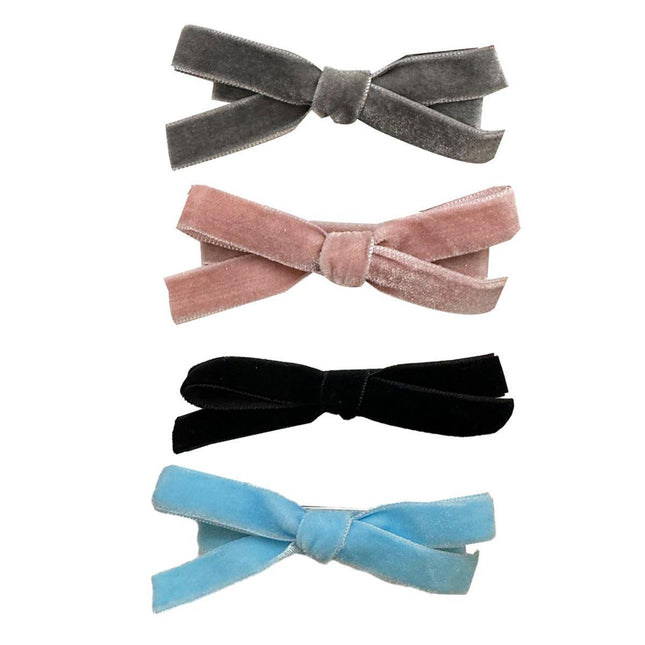 2PCS Bow Children's Hair Clip Flocking Velvet Hair Clip Sweet Hairpin Girls Gift - Aimall