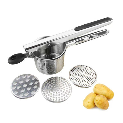 Stainless Steel Manual Potato Masher Fruit Juicer Grinder for Kitchen Use