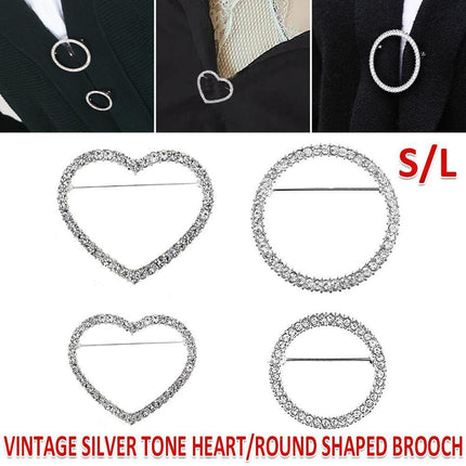 Heart Shaped Brooch Pin Round Corsage Fashion Accessory Gifts