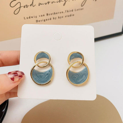 Vintage Haze Blue Earrings Women Elegant Dangle Drop Fashion Jewellery Gift