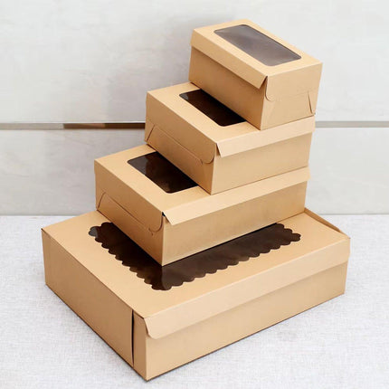 25Pcs Paper Cupcake Box with Window for Party Wedding Bakery Gift Packaging