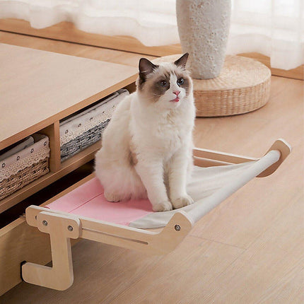 Window Hanging Cat Hammock Solid Wood Sun Bed Nest for All Seasons Durable