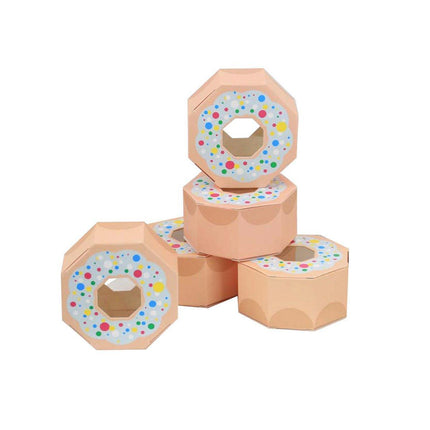 100pcs Wedding Candy Boxes Gift Packaging Doughnut Biscuit Box Paper Party Favor