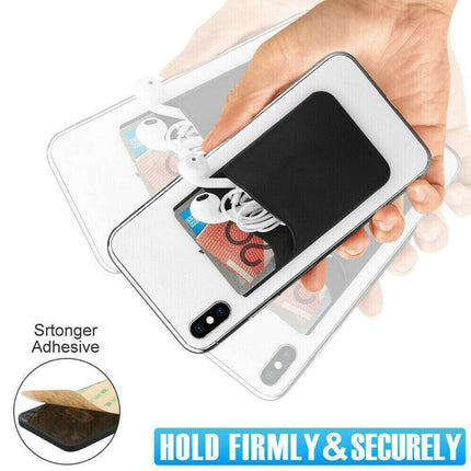 Silicone Mobile Phone Back Double Layers Card Holder Wallet 3M Stick On Adhesive - Aimall