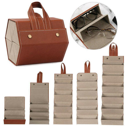 Black Multi-slot Eyeglasses Holder Storage Box Sunglasses Case Glasses Organizer - Aimall