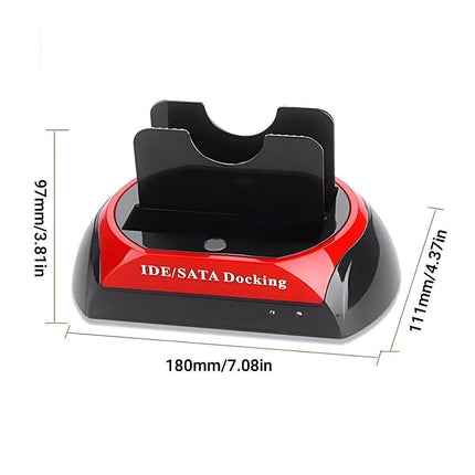 Dual SATA IDE HDD Docking Station 2.5" 3.5" Hard Disk Drive Dock Reader OTB Card