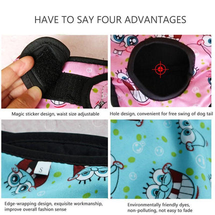 Washable Female Pet Dog Cat Nappy Diaper Physiological Pants Panties Underwear Red - Aimall