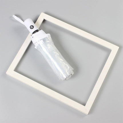 Transparent Folding Umbrella Compact Tri Fold Design Clear Rain Protection Cover