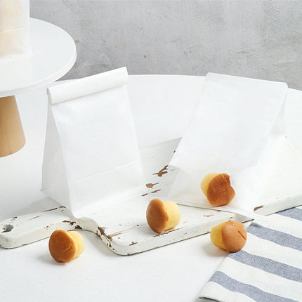 50PCS Oil-proof Paper Bread Bag Self-standing Baking Packaging Fresh Seal Bag