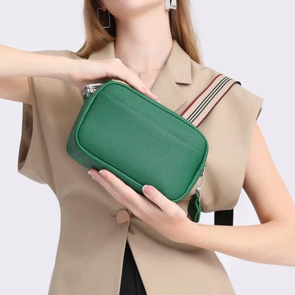 Wide Shoulder Strap Crossbody Fashion Handbag Small Green Square Bag for Women