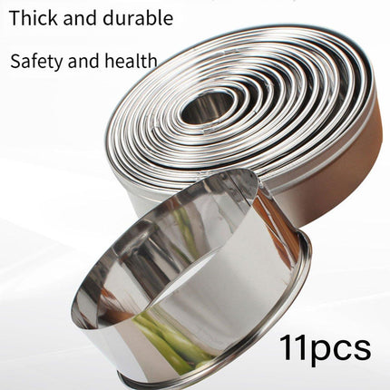 11X Metal Round Cookie Biscuit Cake Cutter Set Stainless Steel Pastry Cutter Tool