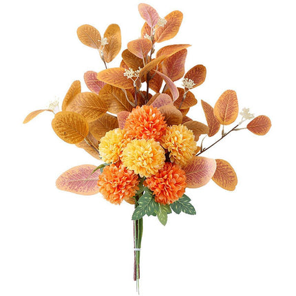 High-End Artificial Eucalyptus Leaves Ball Chrysanthemum Bouquet Home Decor
