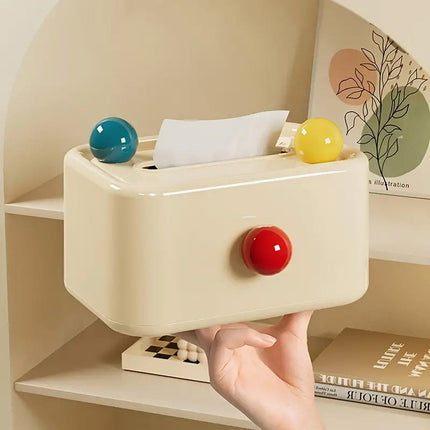 Cute Tissue Box with Lid Dustproof Paper Drawer Organizer for Living Room Table