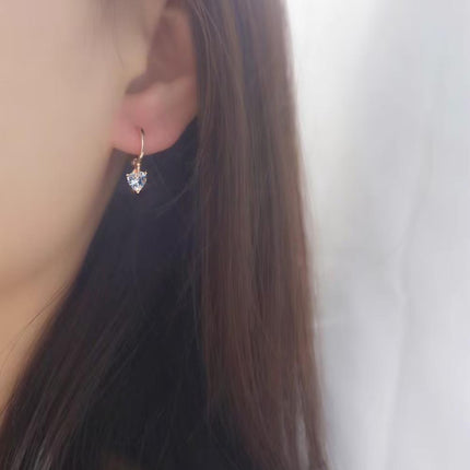 Elegant Crystal Heart Drop Earrings Zircon Rhinestone Wedding Gifts Women - Aimall