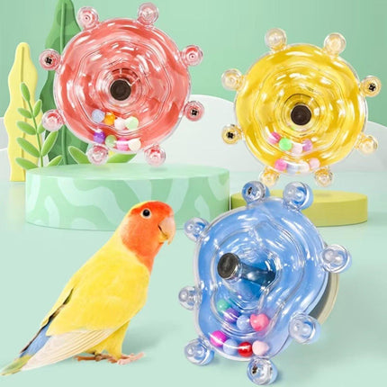 Interactive Parrot Spinning Wheel Stress Relief Toy for Small Birds Durable