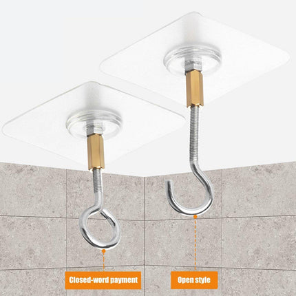 12 PCS Heavy Duty Self Adhesive Hooks Stainless Steel Ceiling Hooks for Home