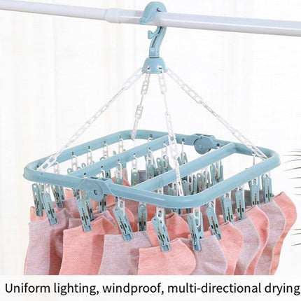 3PCS Multifunctional Plastic Clothes Drying Rack Hanging Rack Sun Rack Clips