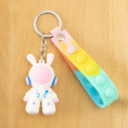 Cute Space Rabbit Keychain Space Rabbit Pendant Key Ring Key Chain Bag Charm - Aimall