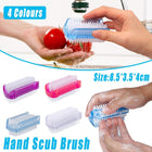 4PCS Two Sided Nail Brush Soft Stiff Bristles Hand Fingernail Scrubber Tool