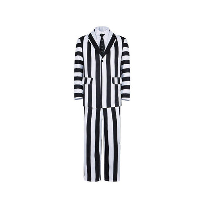 Archmage Cos Suit Beetle Sauce Michael Keaton Black And White Striped Suit Cosplay Halloween Suit