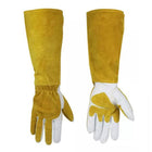 Long Welding Gloves Heat Resistant Leather Gloves for Grill or Fireplace Use