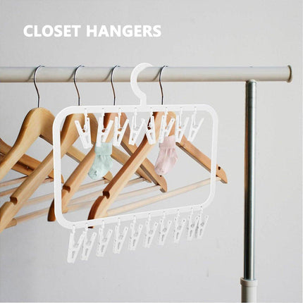 Clothes Rack Plastic Household Drying Hangers Non-Slip Storage Clip Organiser